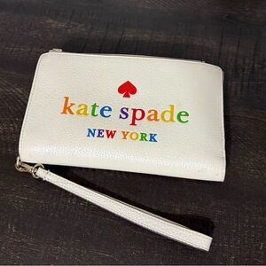 Kate Spade Pride Logo White Wristlet